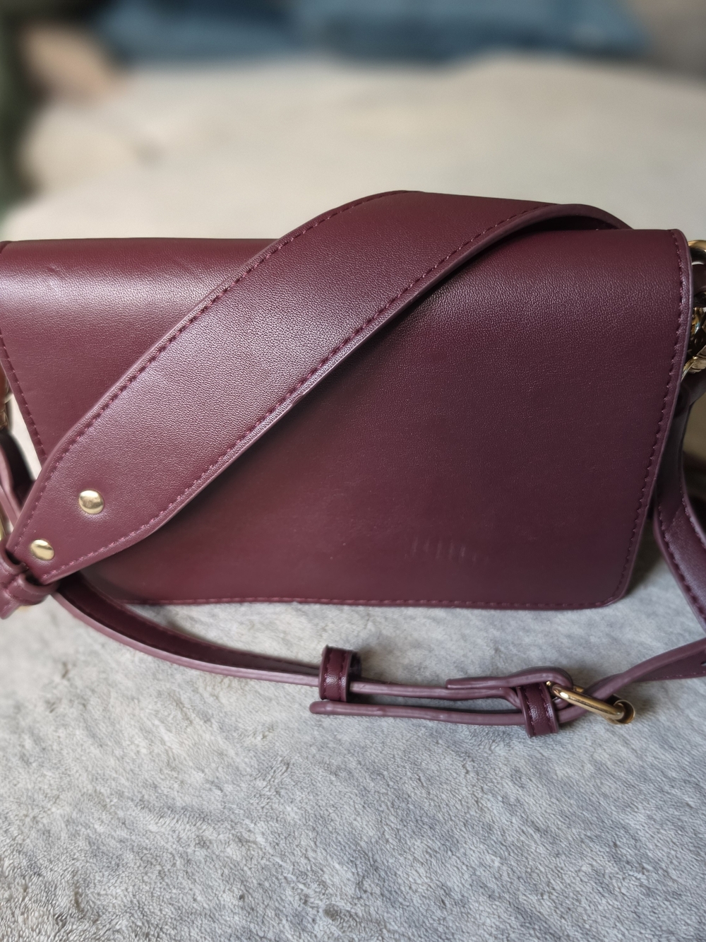 Madison West faux leather crossbody bag deep wine